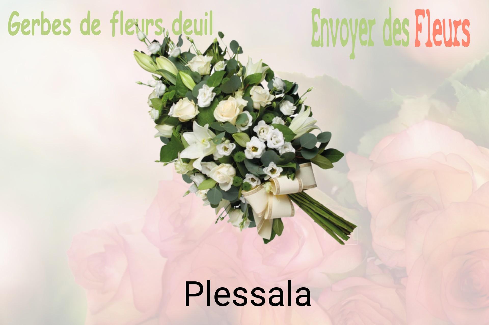 Gerbe de fleurs de deuil livrée à Plessala